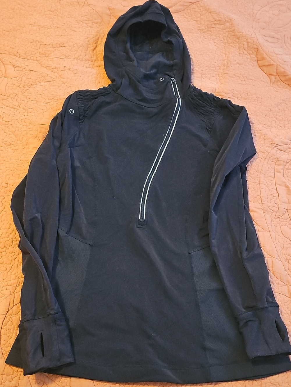 lululemon athletica navy blue hooded pullover sweater